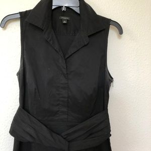 Ann Taylor black sheath dress with exposed zipper 6P